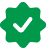 Verified symbol in green color