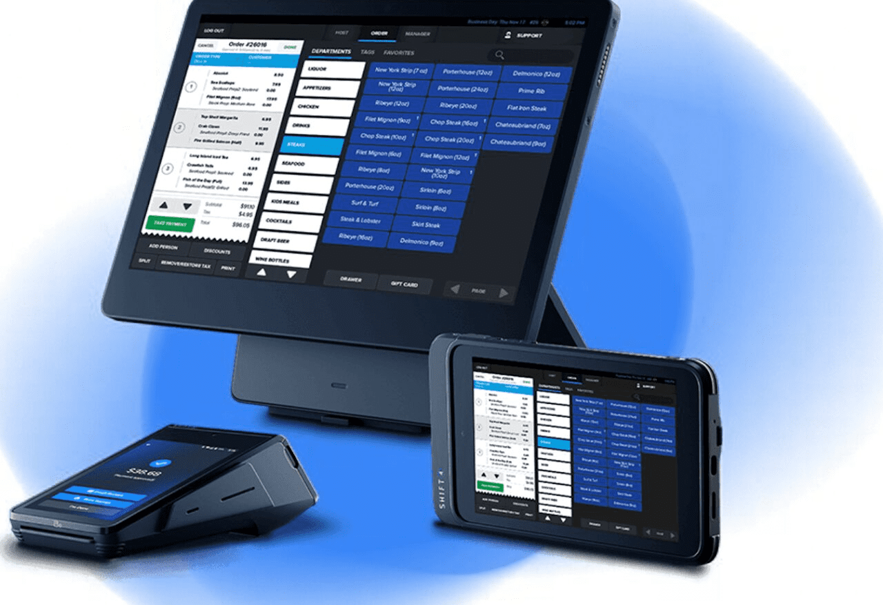 Modern point-of-sale system with touchscreen displays for efficient transactions.