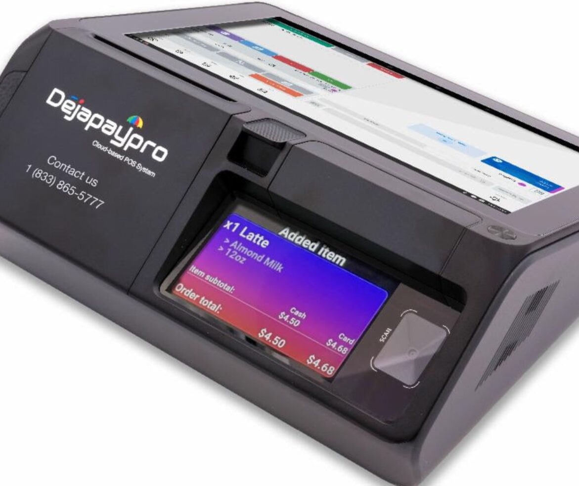 Close-up of a compact digital device with a colorful touchscreen display.